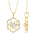 thumbnail image 3 of Rosec Jewels Lab Created Diamond Flower Necklace Pendant, with Chain - Ready to Gift for Birthday, 10K Yellow Gold, 3 of 6