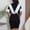 Black, variant on NMMUED Two Piece Short Set for Women Sweat Suit Workout Sets for Women Sweatshirt and Shorts Set Crop Zipper Sweatshirt and Shorts Tracksuit Set, Black L