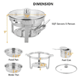 thumbnail image 6 of Ktaxon 2 Pack Chafing Dish for Buffet with Glass Lid & Lid Holder, 5 Quart Stainless Steel Buffet Set, Round Chafers and Warmers Sets for Party, Catering, Wedding, Banquet, Graduation, 6 of 9