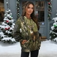 thumbnail image 5 of Garronmavis Camo Pullover for Women Oversized Deer Camo Hunter Crewneck Loose Fit Fall Winter Outfits with Pockets Pullover for Women, Size S, 5 of 6