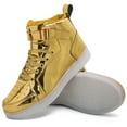 thumbnail image 4 of Girls Shoes,Unisex High Top LED Light Up Sneakers Flashing Athletic USB Rechargeable Kids Shoes For Girls And Boys,Kids Shoes,Gold,4.5-5 Years, 4 of 9
