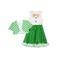 thumbnail image 6 of YiZYiF Girls Christmas Candy Cane Dance Outfit Sequins Tutu Dress with Stripes Short Coat 2Pce Set Green 12, 6 of 7