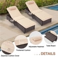 thumbnail image 5 of HOMREST Pool PE Wicker Lounge Chairs Set of 2,Lounge Chairs with Adjustable Headrest & Soft Cushion,5 Backrest Usage Modes Chaise Lounge with Storage Rack,Patio Lounge Chair for Backyard, 5 of 8