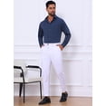 thumbnail image 2 of DARING DIVA Men's Point Collar Button Long Sleeve Business Shirts S Dark Blue, 2 of 7