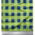thumbnail image 1 of Soimoi Green Moss Georgette Fabric Check & Dots Decor Fabric Printed Yard 44 Inch Wide, 1 of 3
