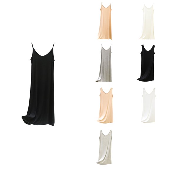 Antinious Women Solid Tank Loose Soft Sleeveless Above Knee Casual Relaxed Short Sleepshirts