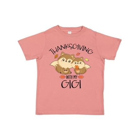 

Inktastic Thanksgiving with my Gigi Cute Squirrel Family Gift Toddler Boy or Toddler Girl T-Shirt