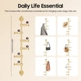 thumbnail image 6 of Peakora 6 Hooks Wall-Mounted Coat Rack Brass Material Rotatable Height Adjustable Coat Hook Rail for Hallways Bedrooms Living Rooms, 6 of 15