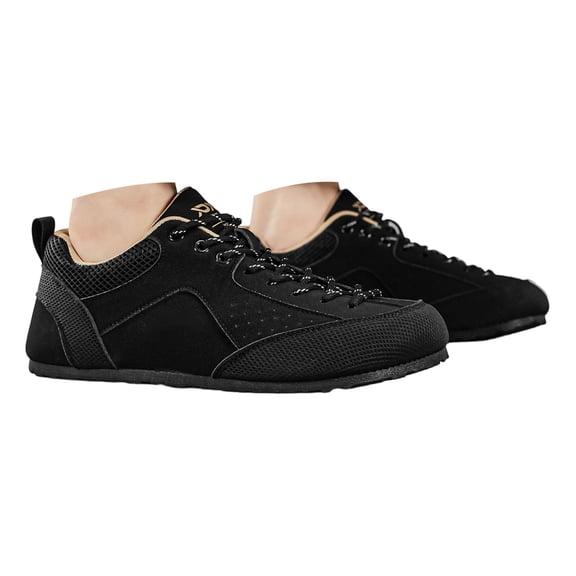 Men's Wide Toe Box Running Shoes Lace up Low Top Fashion Sneakers Retro Color Block Athletic Walking Shoes Black Size 10.5