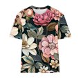 thumbnail image 3 of Mode Femme Été Décontracté Imprimé Col Rond Manches Courtes T-Shirt Blouse Deals Chaud, 3 of 4
