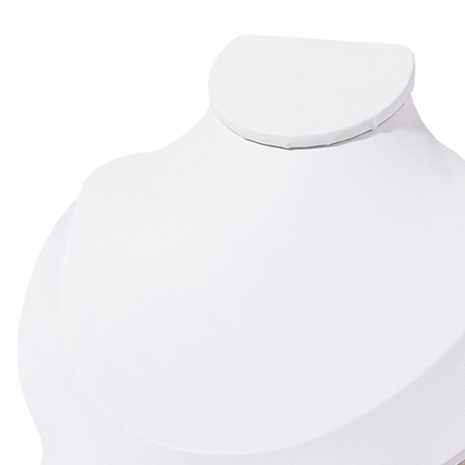 Milageto Jewelry Bust Wood Display Necklace Mannequin for Retail Stores Women Bedroom White