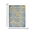 thumbnail image 2 of 4â€™ x 6â€™ Ivory and Blue Indoor Outdoor Area Rug, 2 of 6