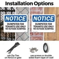 thumbnail image 3 of Dumpster For Tenants Use Only OSHA Notice Aluminum Sign 18 Inch x 12 Inch - 10 Pack, 3 of 8