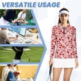 thumbnail image 7 of Uorisanigo Valentine's Day Heart Women's Golf Shirt Casual 1/4 Zipper Women's Long Sleeve Athletic Shirts Comfortable Tennis Tops for Tennis Hiking & Outdoor Sports, 7 of 7