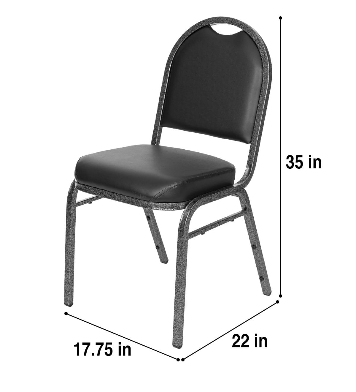 Hampden Furnishings Celia Collection Vinyl Banquet Chair, Black, Pack of 2