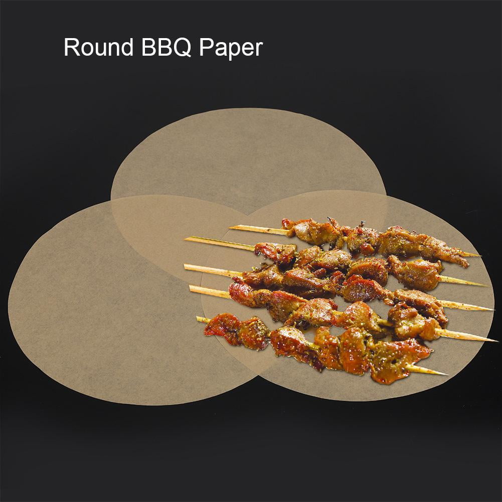 LYUMO 100/200/500Pcs 9 inch Non-stick Round BBQ Paper Baking Sheets Barbecue Foil Paper for Grill , Non-stick Round BBQ Paper, BBQ Paper