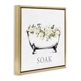 thumbnail image 3 of Stupell Industries Soak Floral Bathtub Floral Painting Gray Floater Framed Canvas Art Print Wall Art, 18 x 18, 3 of 9