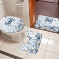 thumbnail image 5 of Ocean Crab Bathroom Rugs Set Blue Yellow Sea Star Shell Coral Blue Non Slip Absorbent Soft Bath Mats 3 Piece Set with Bathroom Rug, U-Shaped Floor Mat, Toilet Seat Cover Small Size, 5 of 9