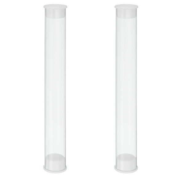 Uxcell Clear Rigid Tube Plastic Tubing with End Caps, 100mm Length, 12mmx13mm
