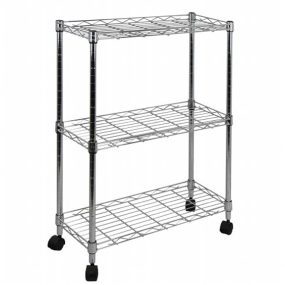 3-Tier Shelving All-Purpose Utility Cart, Chrome--