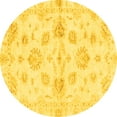 thumbnail image 1 of Ahgly Company Indoor Round Oriental Yellow Traditional Area Rugs, 3' Round, 1 of 4