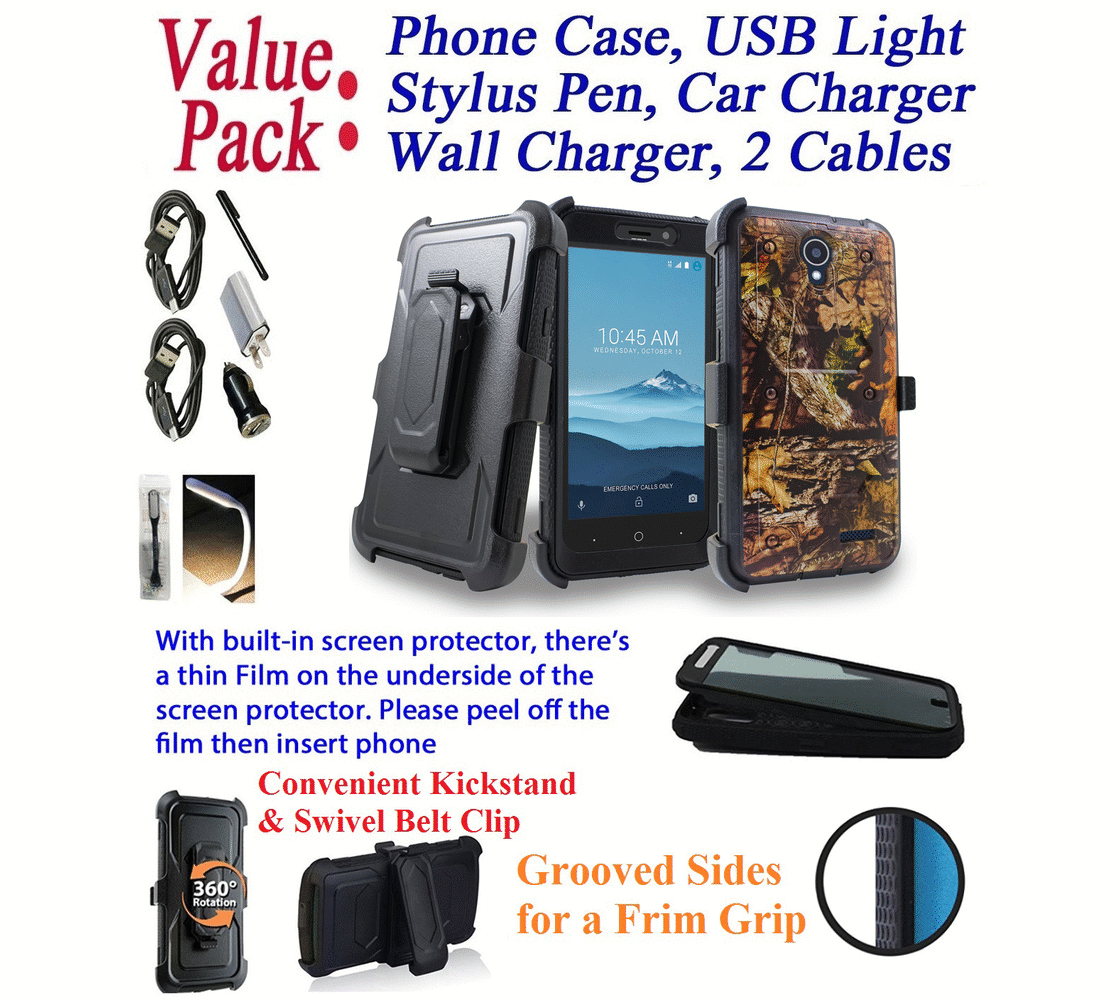 Value Pack ! for 5" ZTE AVID TRIO Z833 avidtrio case Phone Case 360