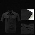 thumbnail image 5 of Mens T Shirts Turndown Collared Button Down Short Sleeve Shirts Soild Color Casual Loose Quickly Drying Tops with Multiple Pockets, 5 of 8