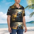 thumbnail image 5 of Daiia Flower Field Skull Hawaiian Shirt for Men Gentle Cotton Regular Short Sleeve Casual-X-Large, 5 of 9