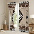 thumbnail image 3 of jejeloiu Vintage Aztec Rhombus Curtains Pack of 2 (42x84 Each),Boho Tribal Geometric Curtains Blackout,Brown White Black Bedroom Curtains For Kids,Luxury Bedroom Decor, 3 of 6