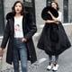 thumbnail image 5 of Chaqueta de algodón para mujer de longitud media a larga con cuello grande de piel y forro de felpa., 5 of 6