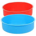 thumbnail image 1 of MasteelfCA 2PCS 8 Inch DIY Silicone Mousse Plates Cake Pan Comal Round Baking Mold Nonstick Bakeware for Pudding Dessert Fruit Pie (Random Color), 1 of 8