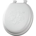 thumbnail image 3 of Mayfair Lift off Round Embroidered Cushioned Vinyl Soft Toilet Seat in White, 3 of 7