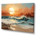 thumbnail image 2 of Designart "Striking Scenery Of Beach Sunset I" Coastal Sunset Canvas Wall Art, 2 of 7
