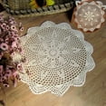 thumbnail image 2 of Ruibeauty Round Lace Table Cloth Flower Tablecloth Vintage Crochet Doily Mats Home Decor 16inch, 2 of 6
