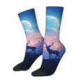 thumbnail image 1 of Fotbe Night Sky Elk Calcetas Largas con Estampado para Hombre y Mujer – Calcetas de Compresión Transpirables y Elásticas, Viajar y Uso Diario Talla 5-11, 1 of 6