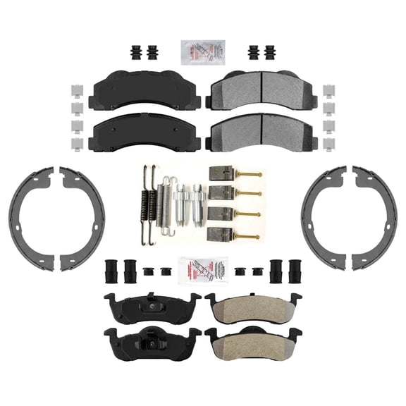 For 10-2017 Ford Expedition Ameri Front ASD Brake Pads   Rear Pads Parking Shoe