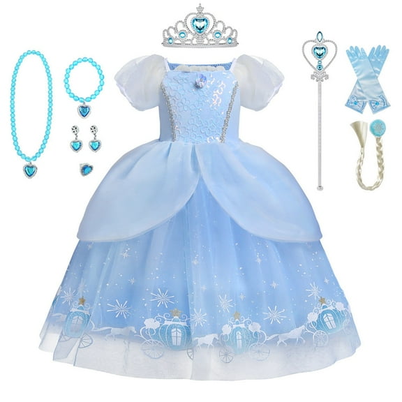 GYRATEDREAM Costume for Girls Toddler Ice Princess Dress Halloween Birthday Outfit Party Dress up Christmas Fancy Party Dresses
