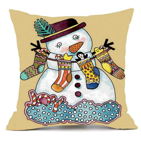 Merry Christmas Pillows Cover Decor Pillow Case Sofa Waist Throw