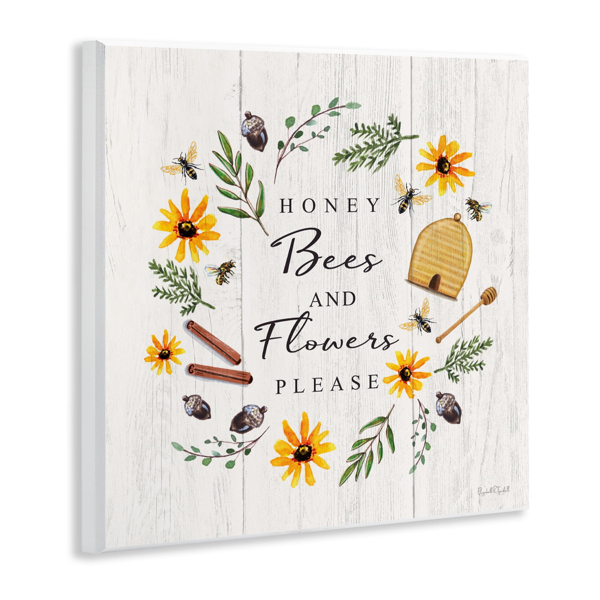 Stupell Industries Country Cottage Wreath & Quote Wall Plaque Art, design by Elizabeth Tyndall