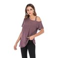 thumbnail image 7 of Tinglu Women Top Tees Side Twist Knotted Tops Casual Tunic Basic Shirts, 7 of 7