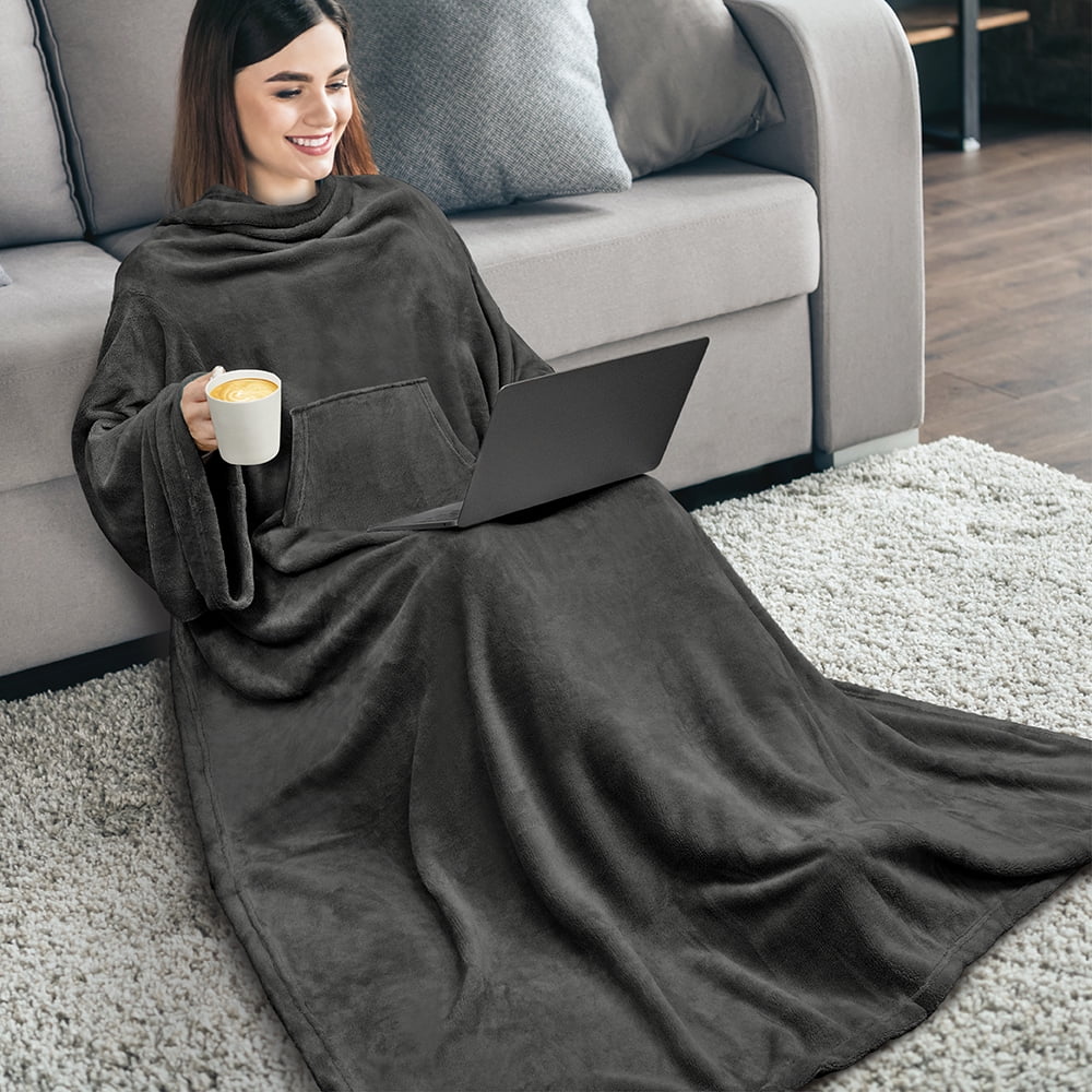 Inadays Fleece Wearable Blanket, Warm Soft and Cozy Functional Blankets ...