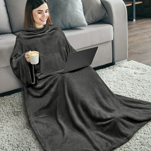Inadays Fleece Wearable Blanket, Warm Soft and Cozy Functional Blankets