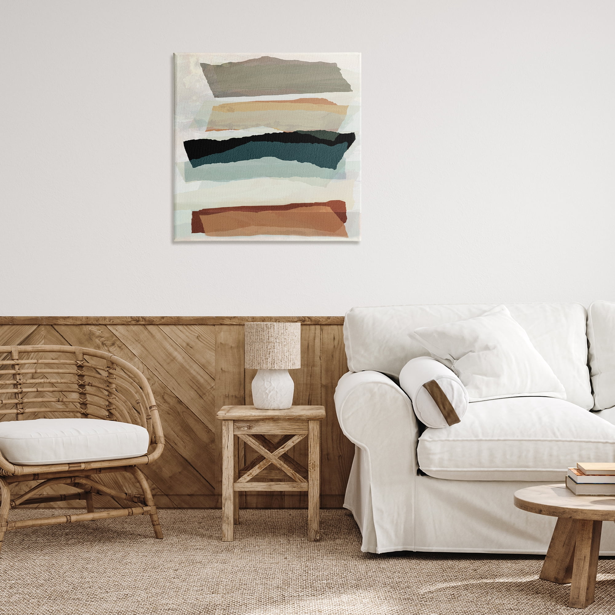 Stupell Industries Southwestern Layered Shapes Abstract Painting Gallery Wrapped Canvas Art Print Wall Art, 30 x 30