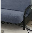 thumbnail image 2 of OctoRose Full Size 54x75x8inch 3 Side Zipper Classic Soft Micro Suede Futon Cover Sofa Day Bed Mattress Cover (Bush-Grey), 2 of 3
