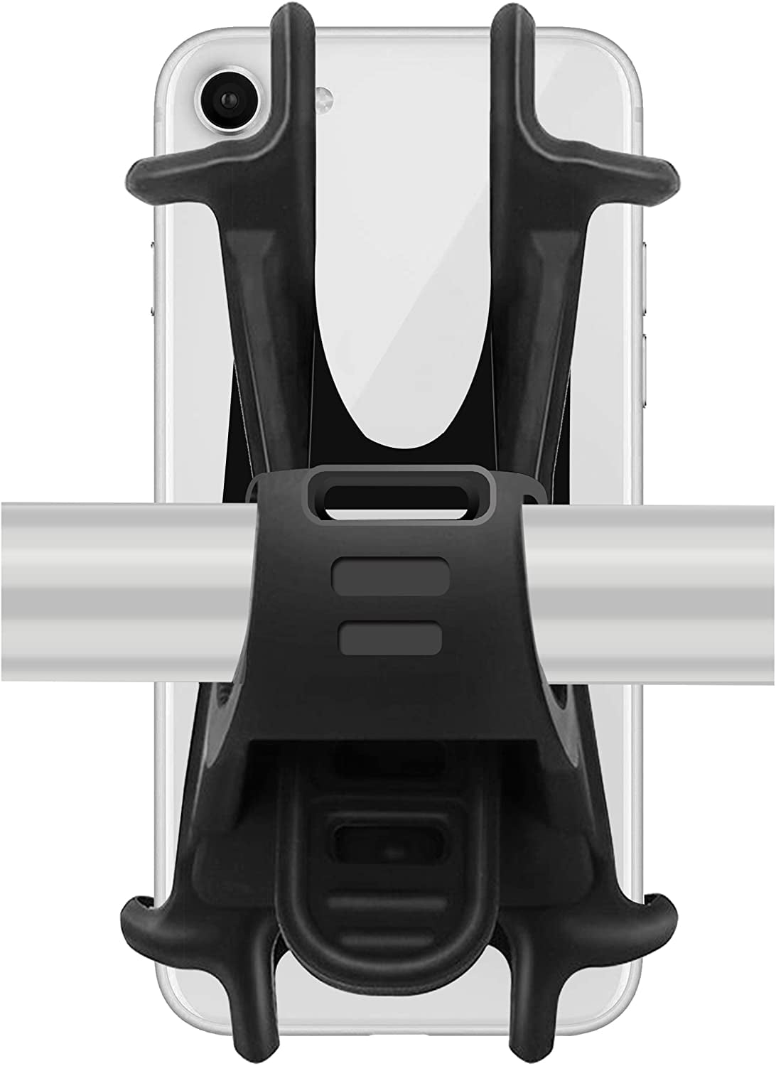 VONTER Motorcycle Mountain Bike Phone Mount Holder Stand Accessories Universal Adjustable Bicycle Harley Davidson Handlebar Rack Compatible iPhone 8Plus 8 Galaxy s10 S9 S8 Plus Note 10(1PCS black)