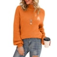 thumbnail image 3 of PCEAIIH Ladies Turtleneck Oversized Sweaters Batwing Long Sleeve Pullover Loose Jumper Tops, 3 of 5
