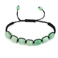 thumbnail image 1 of Nvzi Pulsera de cuentas hecha a mano, adecuada, pulsera de cristal de piedra natural de colores rectangular tejida a mano (verde), 1 of 5