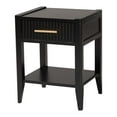 thumbnail image 2 of Baxton Studio Primrose Mid-Century Nightstand, 1-Drawer, Black, 2 of 9