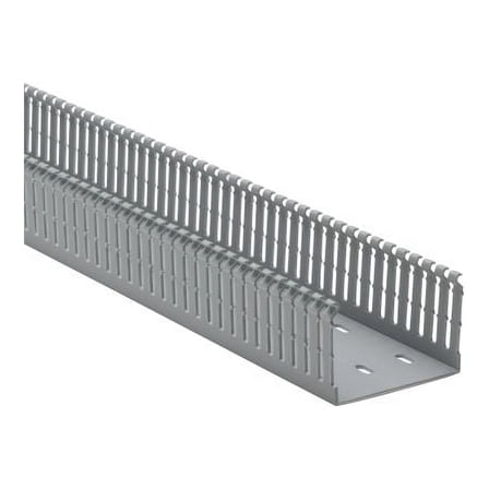 HellermannTyton 184-32000 High Density Slotted Wall Wiring Duct, 3" X 2", Non-Adhesive, PVC, Gray, 30ft/Box