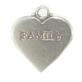 thumbnail image 1 of Sterling Silver 16" 1mm Box Chain Flat Heart With Family Pendant Necklace, 1 of 2